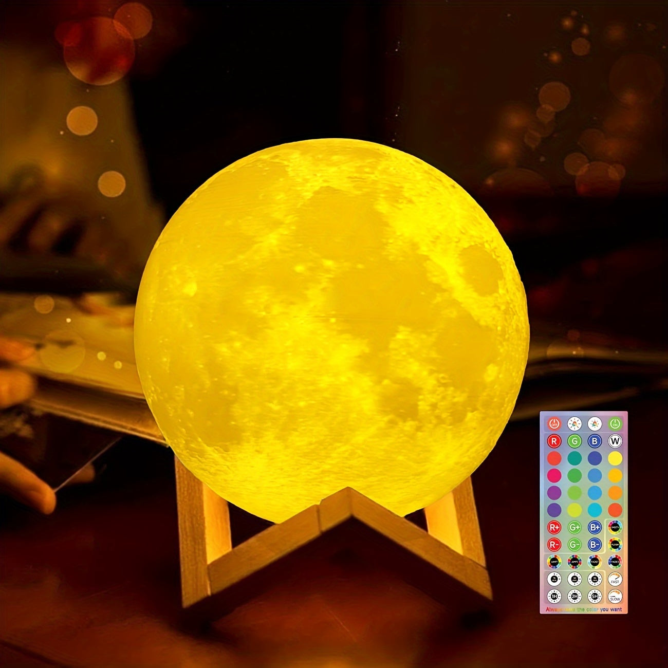 Moon Light 128 Colors: Rechargeable, Dimmable and Decorative Lamp for Unique Gifts