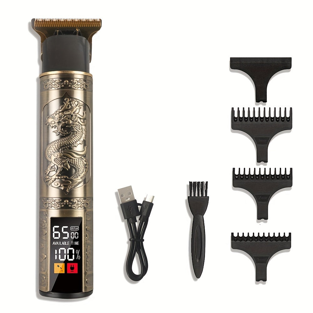 V-Vimika T9 Cordless Hair Clipper - USB Rechargeable, Professional Men's Grooming Kit with Guide Comb for Home & Salon Use