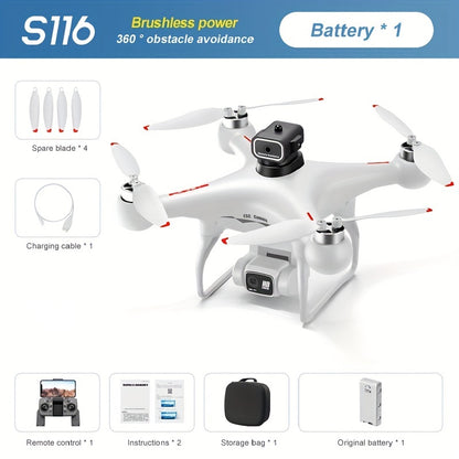 S116 MAX Brushless Drone - Dual Camera, Optical Flow, 360° Obstacle Avoidance, Wi-Fi FPV & APP Control