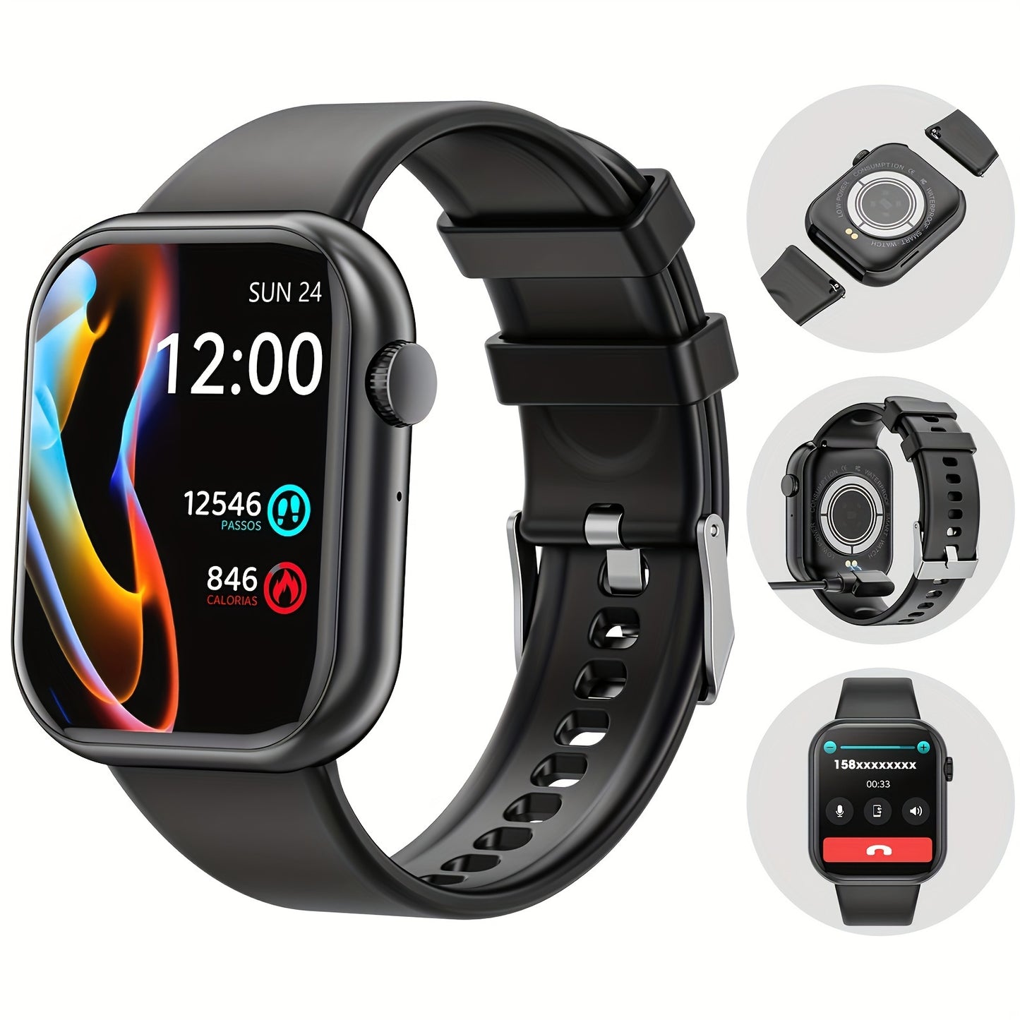 1.85'' Smart Watch with Calling, 100+ Sports Modes & Waterproof Design