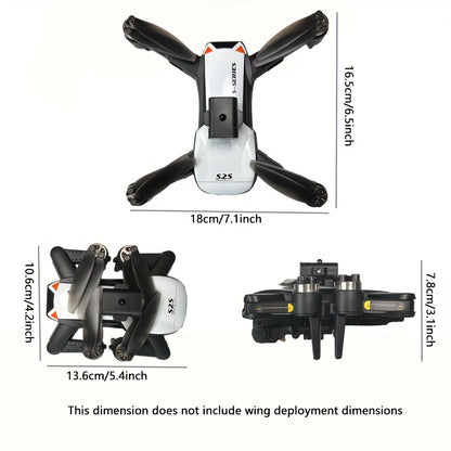 S2S Long Endurance Drone - Dual Batteries, Dual Cameras, Foldable WiFi FPV Quadcopter with Height Maintainer, Perfect for Beginners and Outdoor Adventures