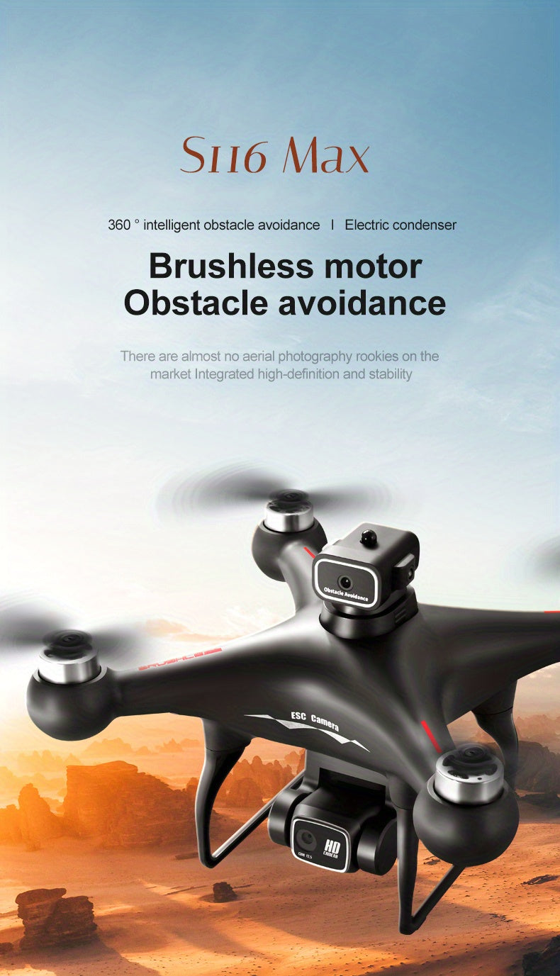 S116 MAX Brushless Drone - Dual Camera, Optical Flow, 360° Obstacle Avoidance, Wi-Fi FPV & APP Control