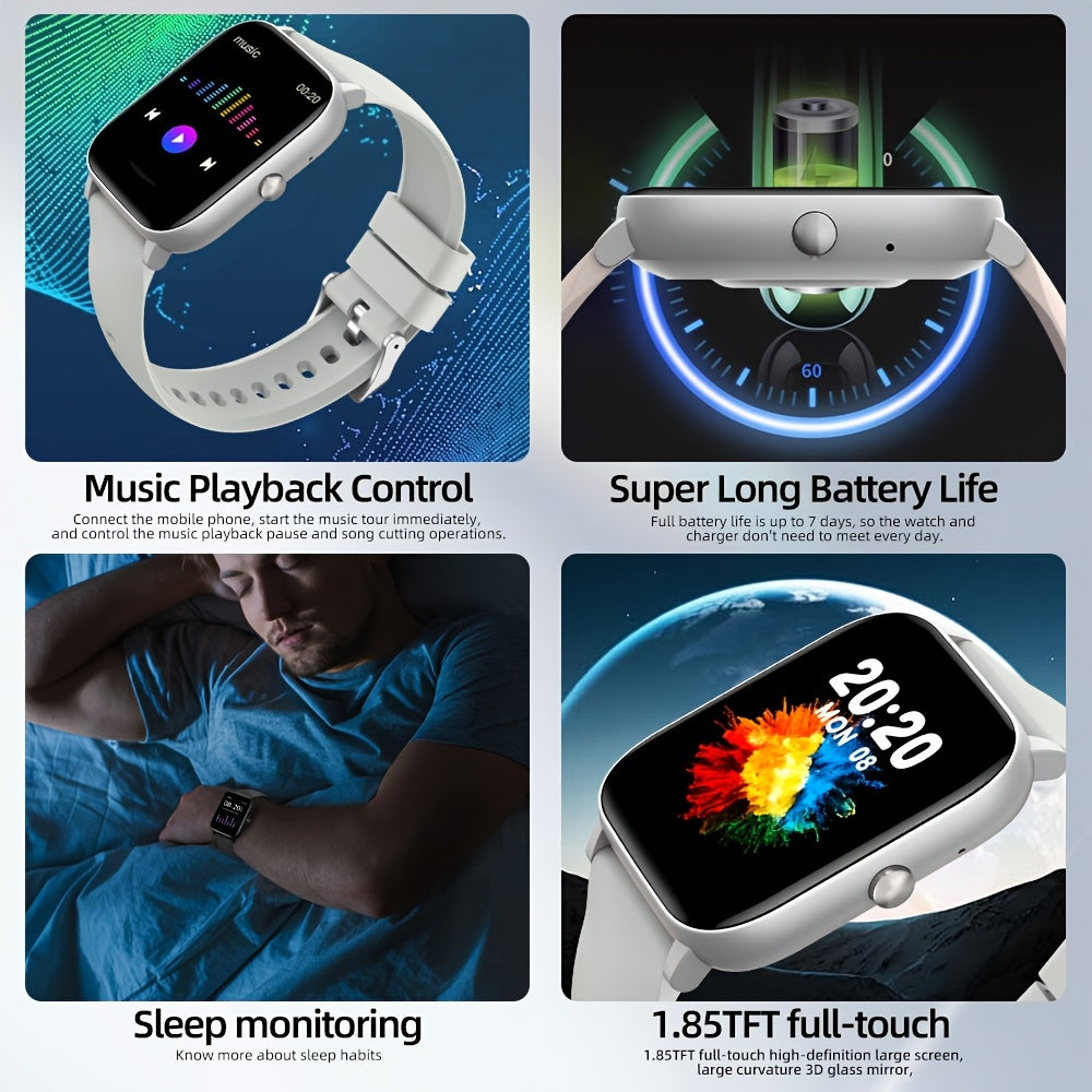 1.85" Smartwatch with Calling, Fitness Tracking & USB Charging