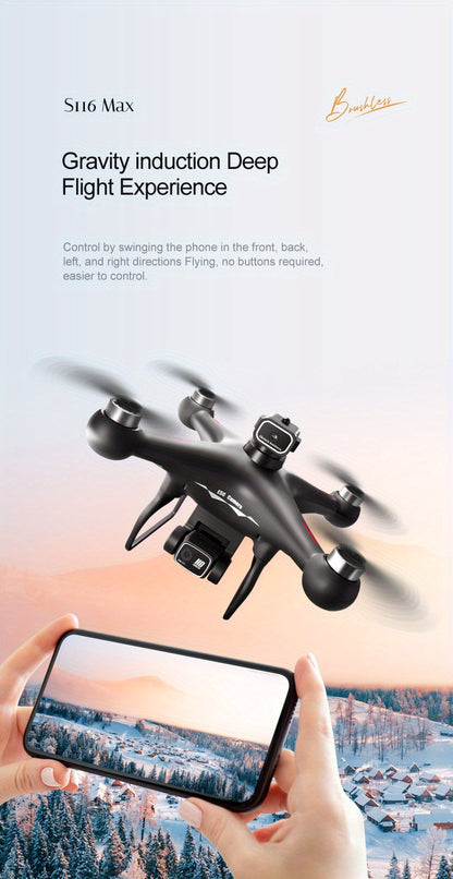 S116 MAX Brushless Drone - Dual Camera, Optical Flow, 360° Obstacle Avoidance, Wi-Fi FPV & APP Control