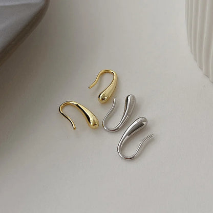 925 Sterling Silver Water Drop Earrings – Simple Retro Party Jewelry for Women