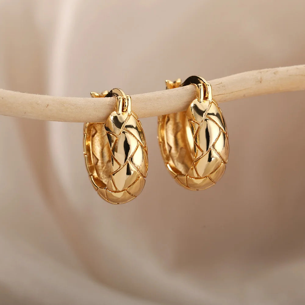 Irregular Geometric Drop Earrings – Stainless Steel Statement Hoops