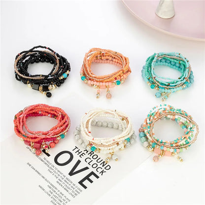 Bohemian Rice Bead Bracelet Set – Handmade Boho Jewelry