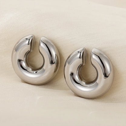 Clip-On C Hoop Earrings – Gold & Silver