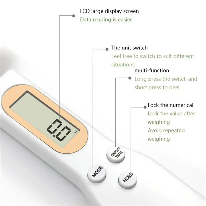 1pc Adjustable LCD Digital Measuring Spoon Food Weighing Spoon