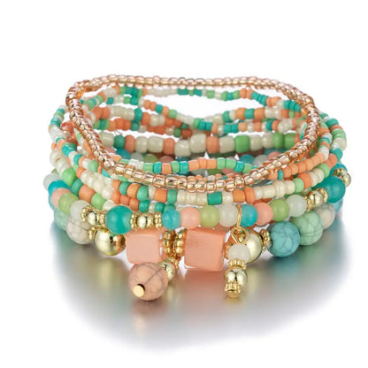 Bohemian Rice Bead Bracelet Set – Handmade Boho Jewelry