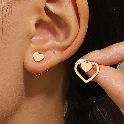 Retro Geometric Square & Triangle Stud Earrings - Fashion Jewelry Gift