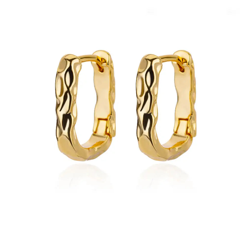 Gold-Plated Stainless Steel Boho Hoop Earrings – Vintage Gift for Her