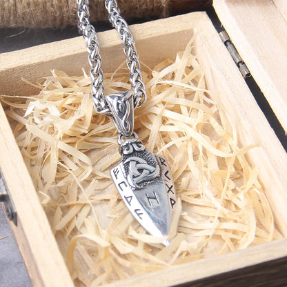 Gungnir Necklace with Odin's Spear and Norse Runes