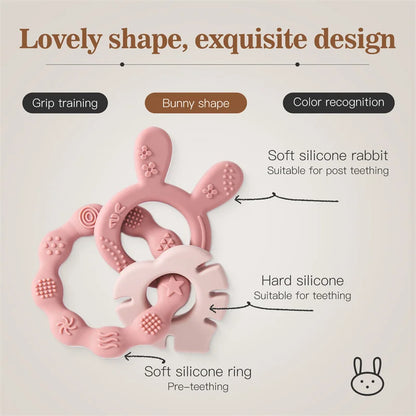 1 piece of baby silicone teether ring