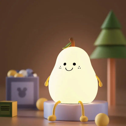 Silicone Pear LED Night Light 7 Colours