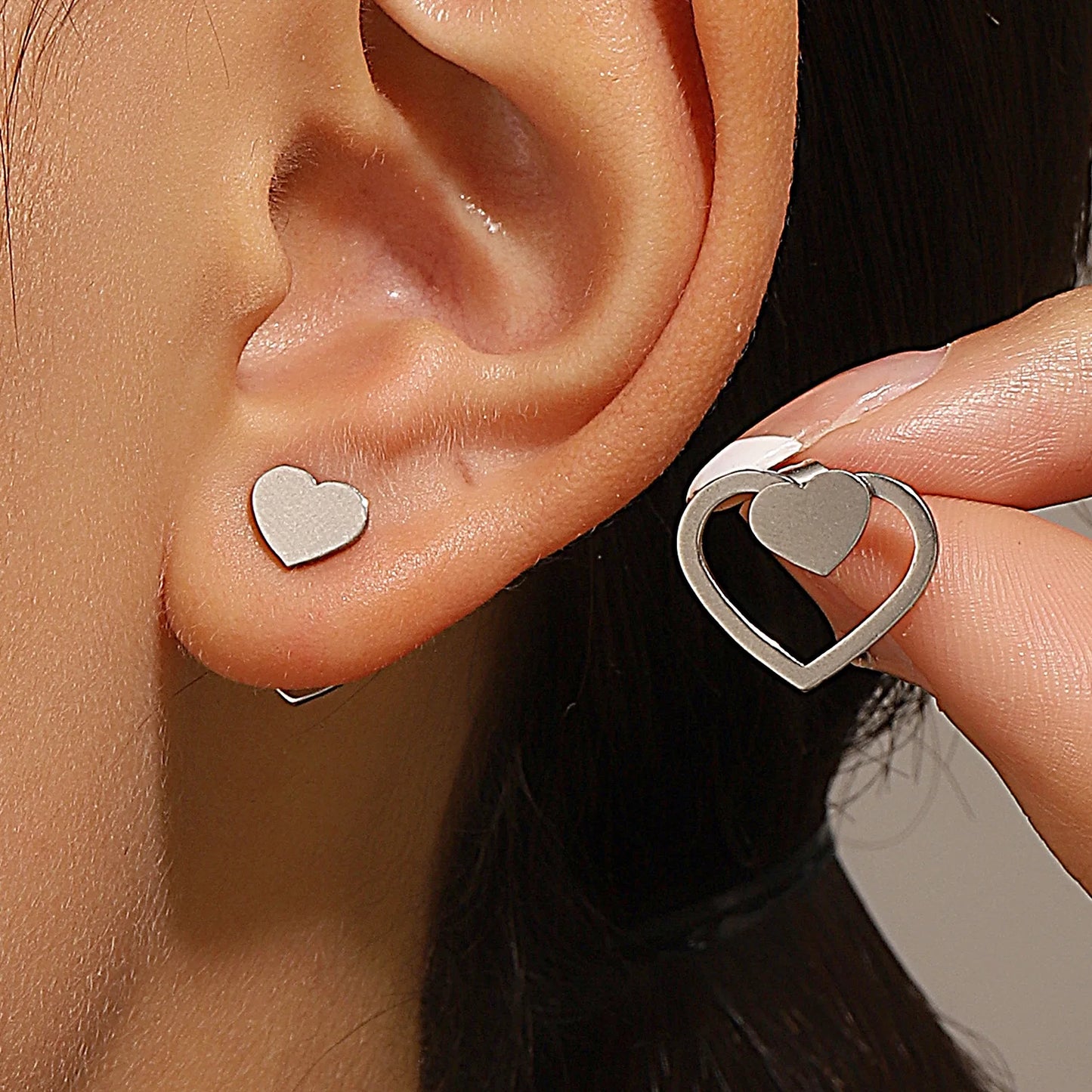 Retro Geometric Square & Triangle Stud Earrings - Fashion Jewelry Gift