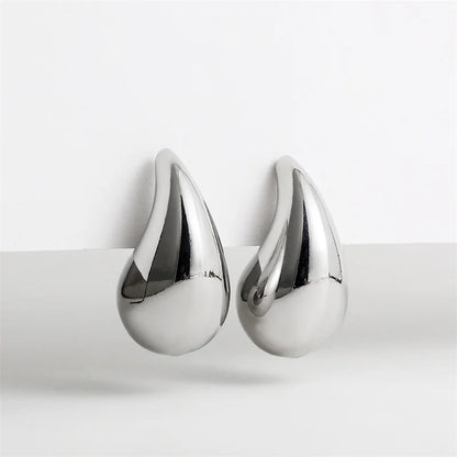 Vintage Chunky Dome Drop Earrings For Women Gold Plated Stainless Steel Thick Teardrop Earring Statement Wedding Jewelry Gifts