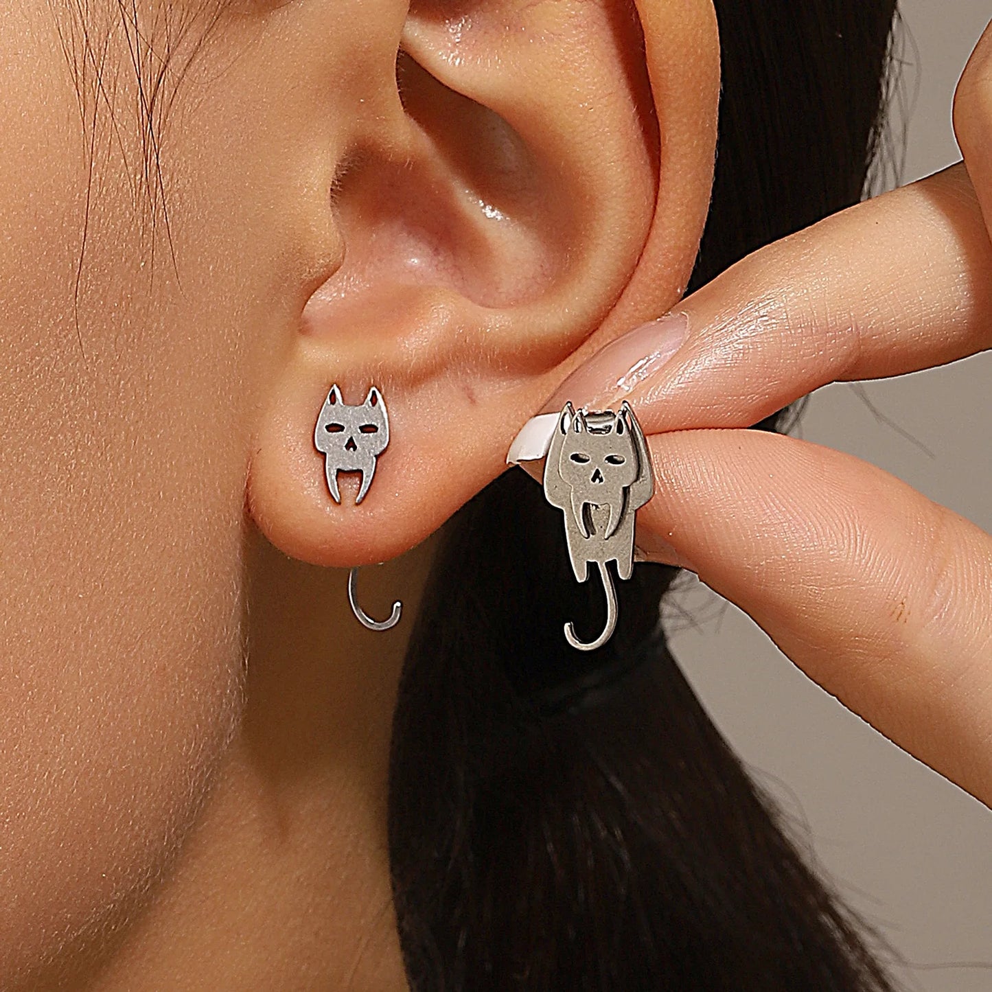 Retro Geometric Square & Triangle Stud Earrings - Fashion Jewelry Gift