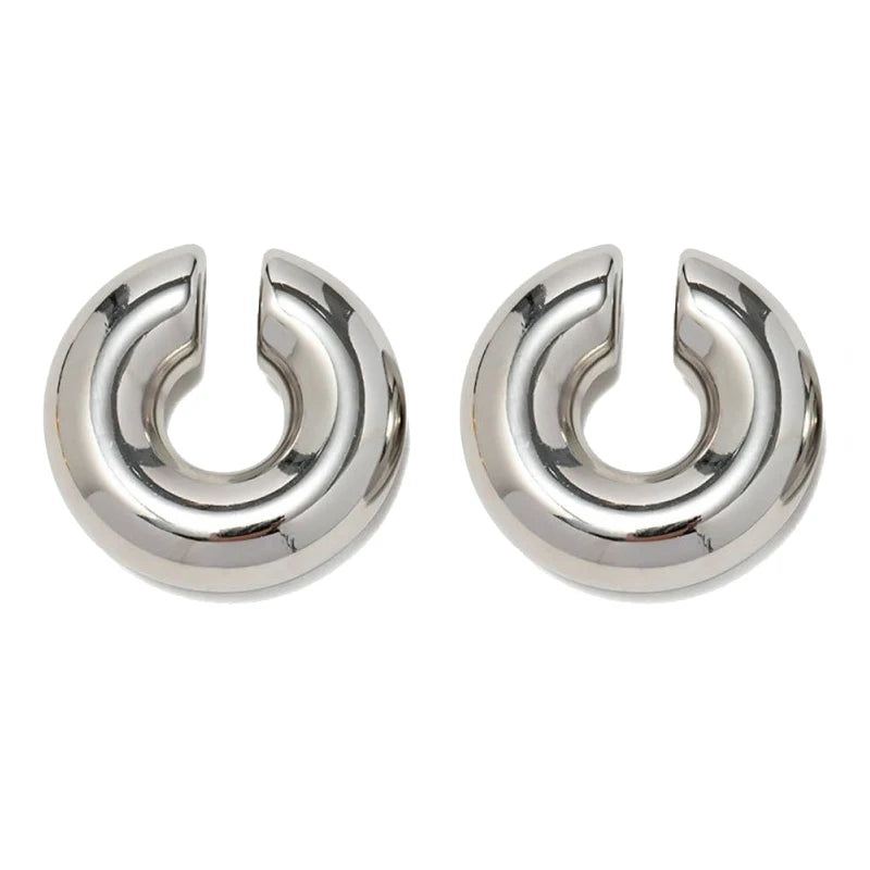Clip-On C Hoop Earrings – Gold & Silver