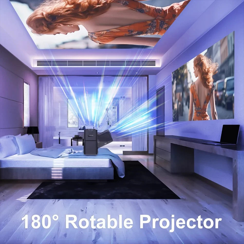 4K Android 11 Mini Projector – 300 ANSI Lumens, WiFi 6 & BT 5.0 Portable Cinema