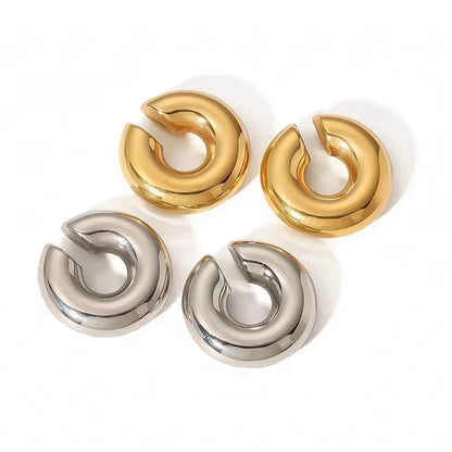 Clip-On C Hoop Earrings – Gold & Silver