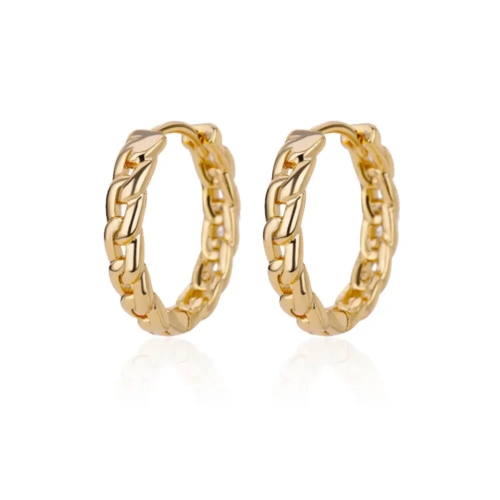 Gold-Plated Stainless Steel Boho Hoop Earrings – Vintage Gift for Her