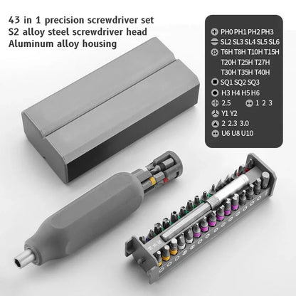 46-in-1 Precision Magnetic Screwdriver Set – Torx, Hex & Phillips Bits