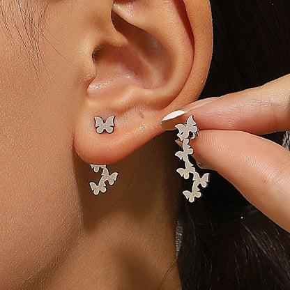 Retro Geometric Square & Triangle Stud Earrings - Fashion Jewelry Gift