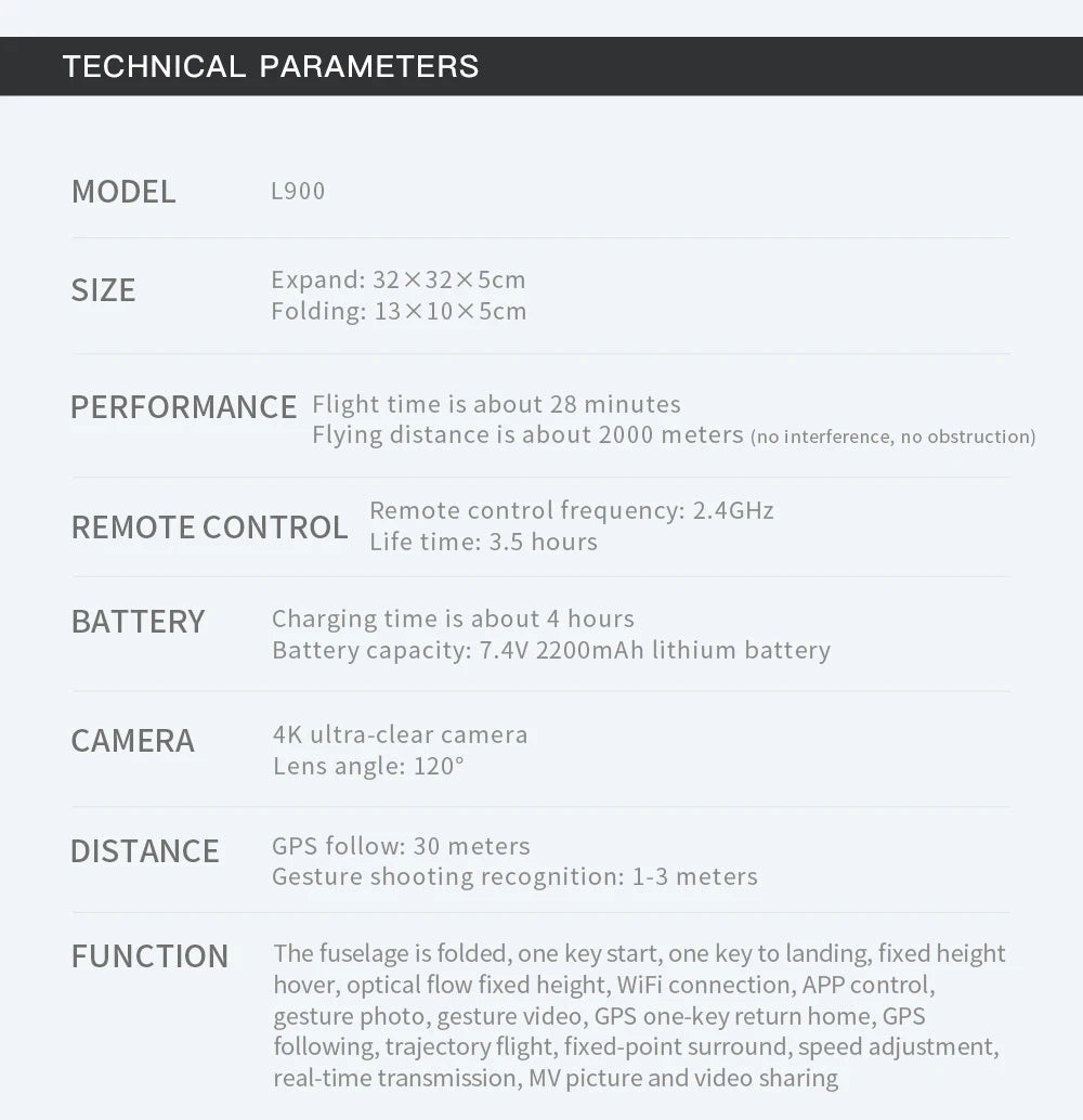 L900 Pro SE MAX 4K GPS Drone with Dual HD Camera & Obstacle Avoidance
