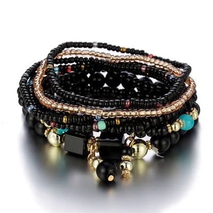 Bohemian Rice Bead Bracelet Set – Handmade Boho Jewelry