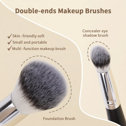 AANGE 4-Piece Makeup Brush Set – Dual-Ended Concealer & Angled Foundation Brushes for Women and Gifts