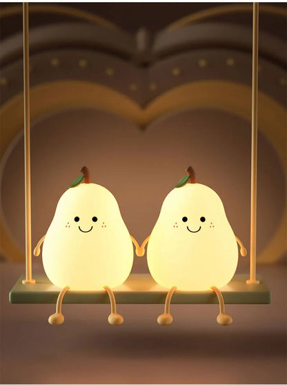 Silicone Pear LED Night Light 7 Colours