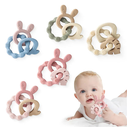 1 piece of baby silicone teether ring