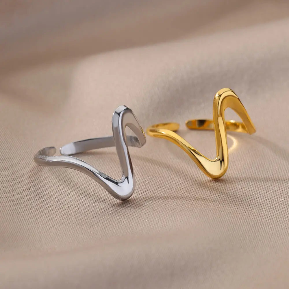 Stainless steel irregular open ring