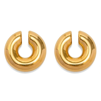 Clip-On C Hoop Earrings – Gold & Silver