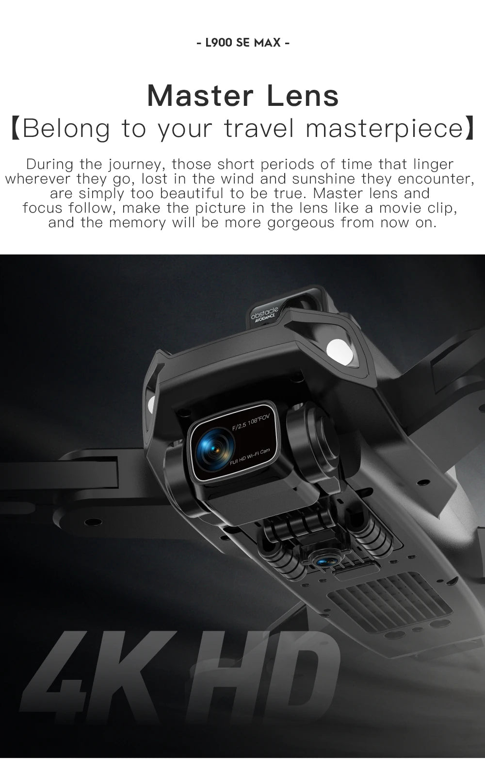 L900 Pro SE MAX 4K GPS Drone with Dual HD Camera & Obstacle Avoidance