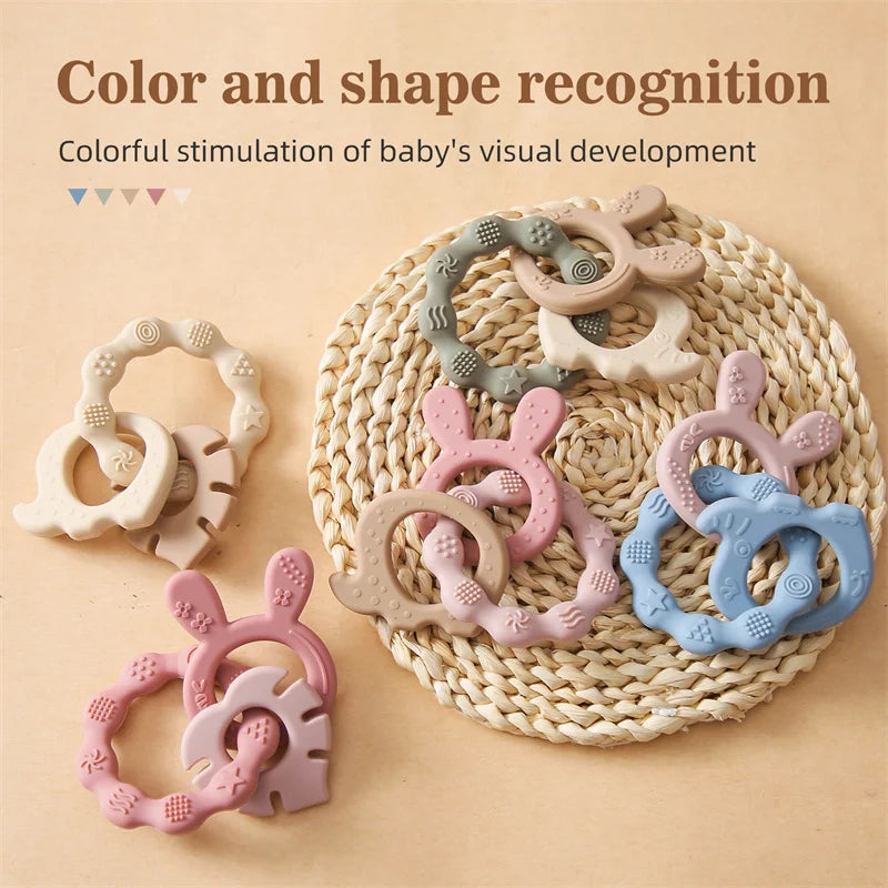 1 piece of baby silicone teether ring