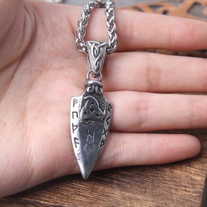 Gungnir Necklace with Odin's Spear and Norse Runes