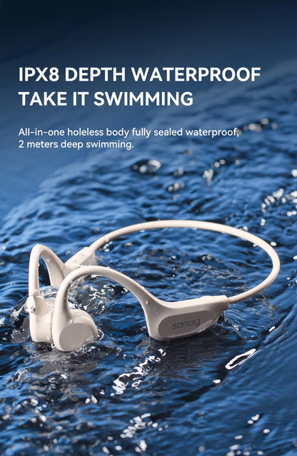 Bone Conduction Wireless Earbuds – Bluetooth 5.3, IPX8 & 64GB MP3