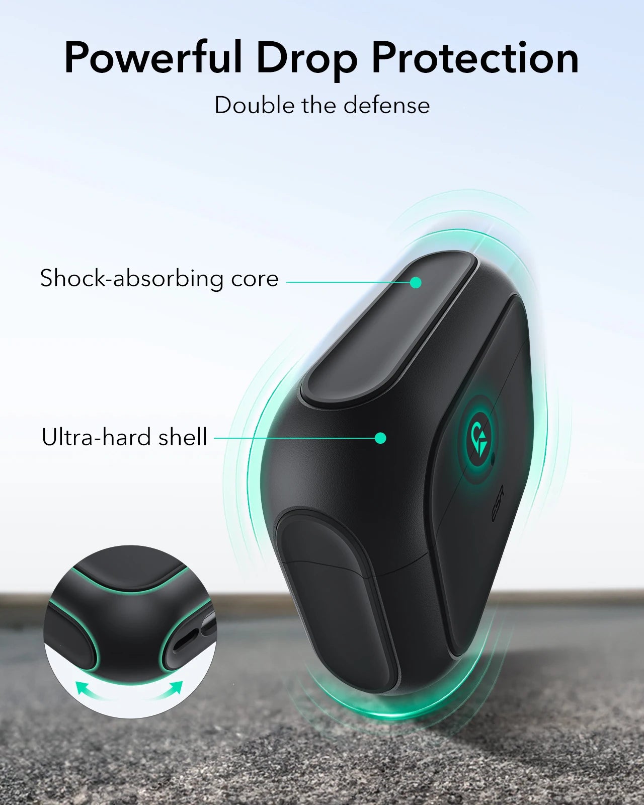 ESR pro 3 Case Compatible with 3rd Generation Earphones - Powerful Drop Protection Cover in Multiple Colors