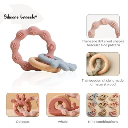 1 piece of baby silicone teether ring