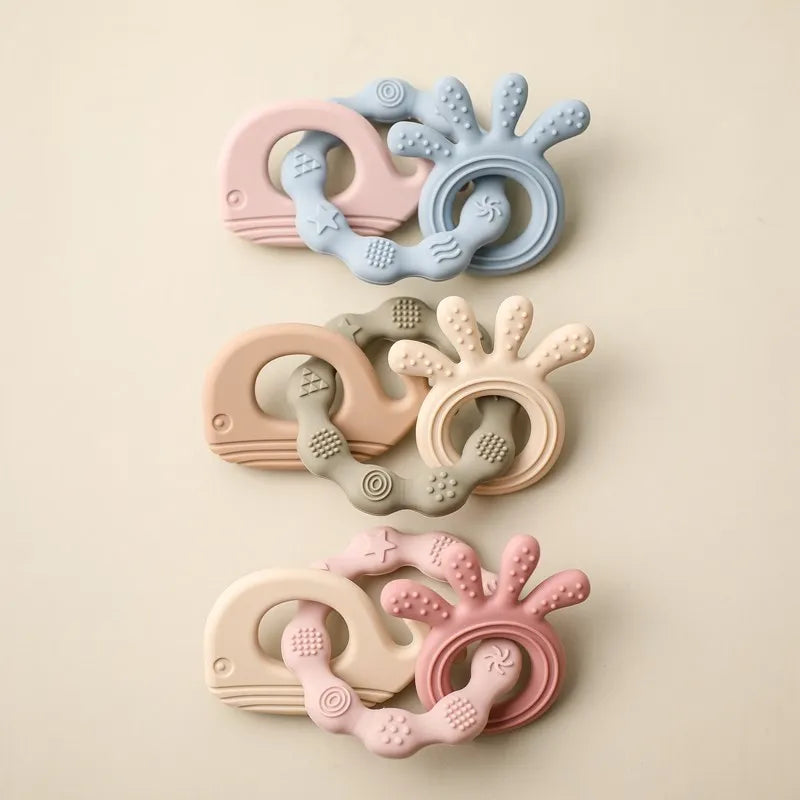 1 piece of baby silicone teether ring