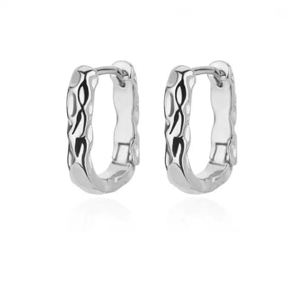 Zircon Heart Hoop Earrings – Gold Stainless Steel, Waterproof