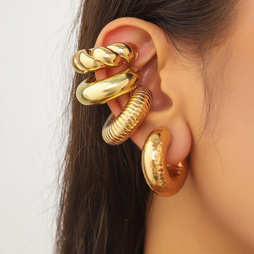 Clip-On C Hoop Earrings – Gold & Silver