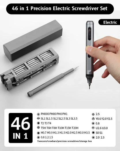 46-in-1 Precision Magnetic Screwdriver Set – Torx, Hex & Phillips Bits