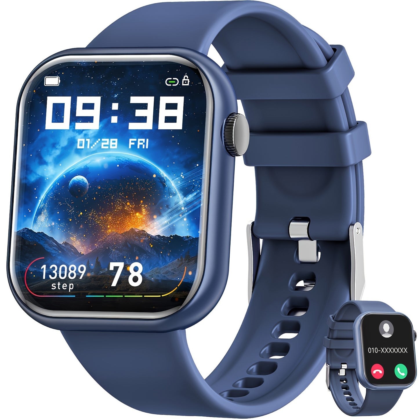 1.85'' Smart Watch with Calling, 100+ Sports Modes & Waterproof Design