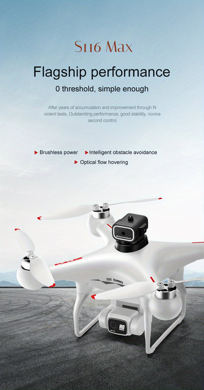 S116 MAX Brushless Drone - Dual Camera, Optical Flow, 360° Obstacle Avoidance, Wi-Fi FPV & APP Control