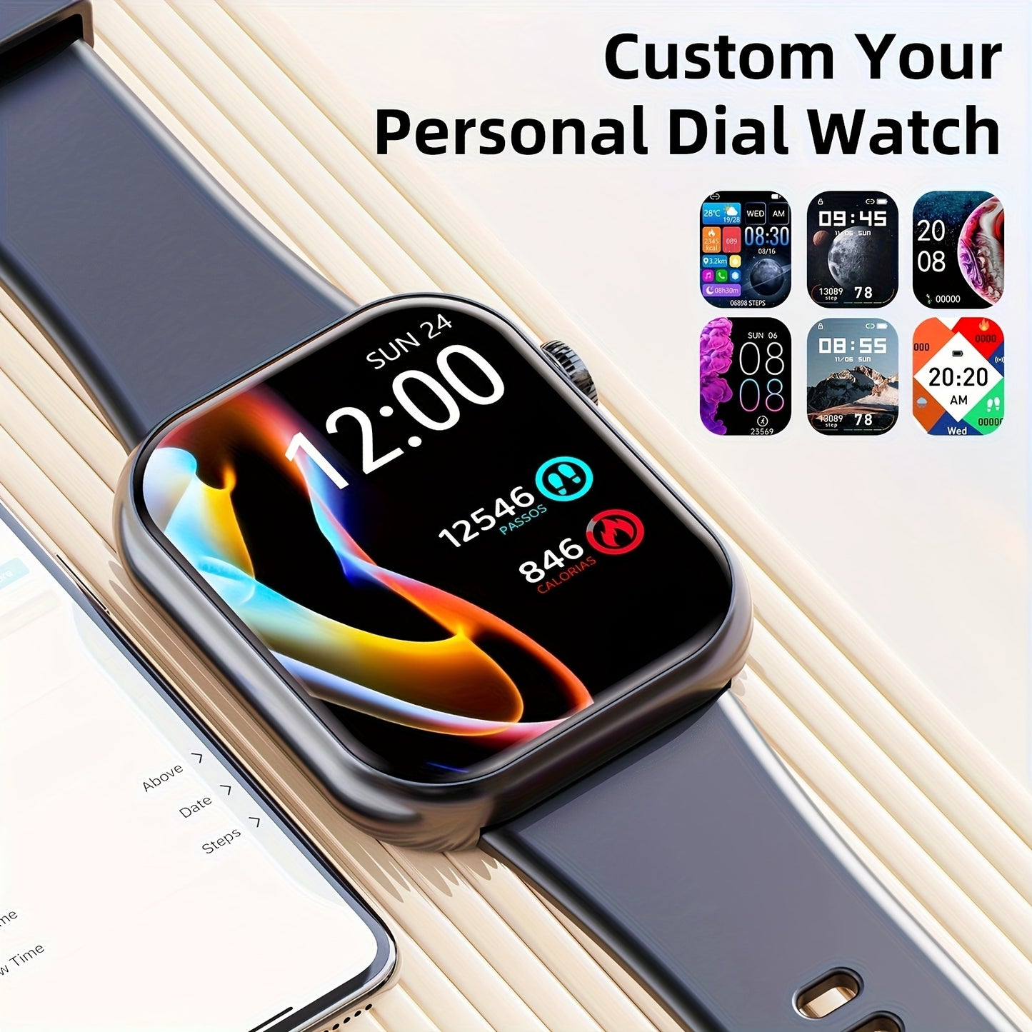 1.85'' Smart Watch with Calling, 100+ Sports Modes & Waterproof Design