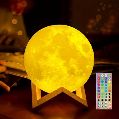 Moon Light 128 Colors: Rechargeable, Dimmable and Decorative Lamp for Unique Gifts