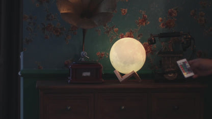 Moon Light 128 Colors: Rechargeable, Dimmable and Decorative Lamp for Unique Gifts